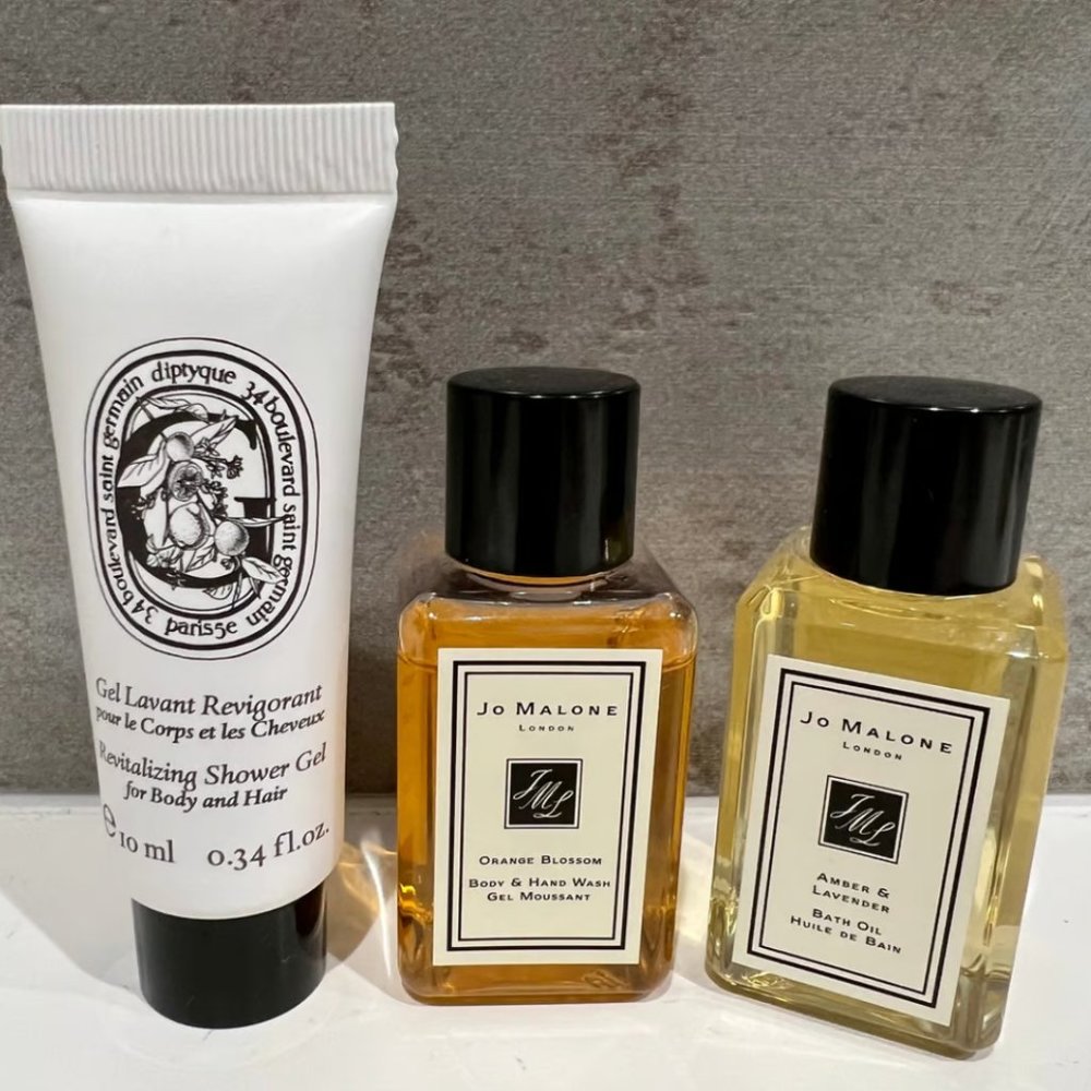 Jo Malone bath oil / body wash & Diptyque shower gel